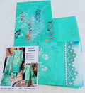 Unstiched Embroided lawn suit-3piece